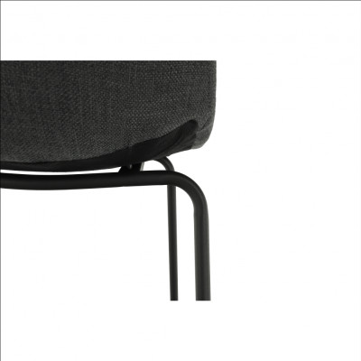 Scaun bar, material textil gri închis/metal, MARIOLA NEW