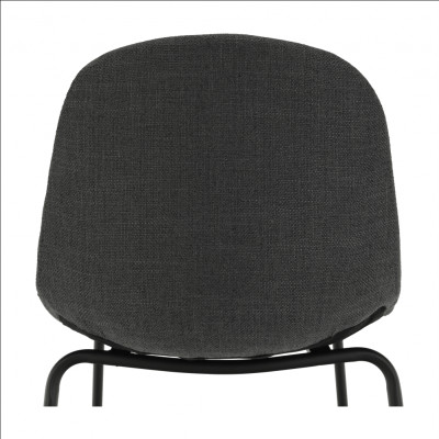 Scaun bar, material textil gri închis/metal, MARIOLA NEW