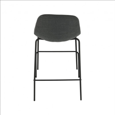 Scaun bar, material textil gri închis/metal, MARIOLA NEW