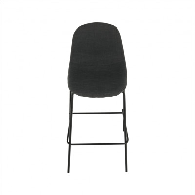 Scaun bar, material textil gri închis/metal, MARIOLA NEW