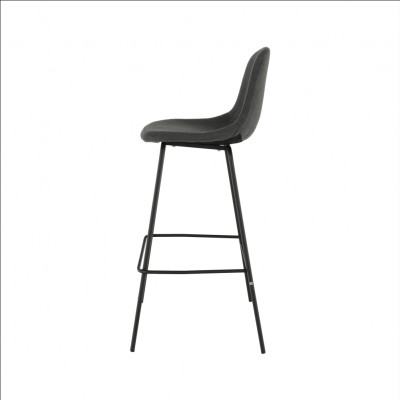 Scaun bar, material textil gri închis/metal, MARIOLA NEW