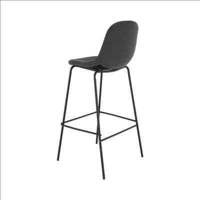 Scaun bar, material textil gri închis/metal, MARIOLA NEW