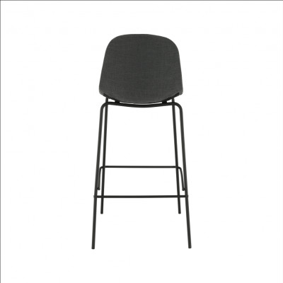 Scaun bar, material textil gri închis/metal, MARIOLA NEW
