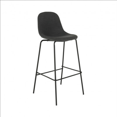Scaun bar, material textil gri închis/metal, MARIOLA NEW