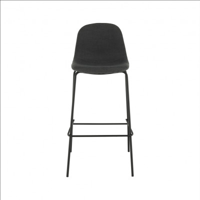 Scaun bar, material textil gri închis/metal, MARIOLA NEW