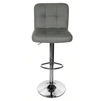 Scaun bar, piele ecologică gri/crom, KANDY 2 NEW