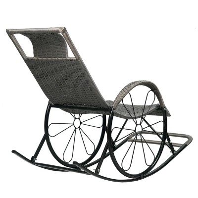 Scaun de balansare, ratan/metal, gri, ROKIN