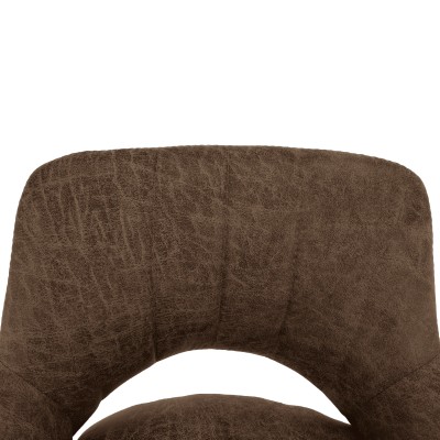 Scaun de bar cu efect de piele întoarsă, maro, LORA