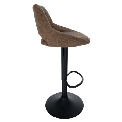 Scaun de bar cu efect de piele întoarsă, maro, LORA