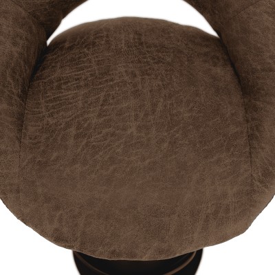 Scaun de bar cu efect de piele întoarsă, maro, LORA