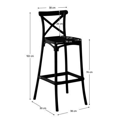 Scaun de bar, negru, SAVITA TYP 2