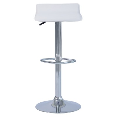 Scaun de bar, piele ecologică alb/crom LARIA 2 NEW