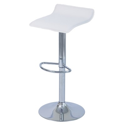 Scaun de bar, piele ecologică alb/crom LARIA 2 NEW