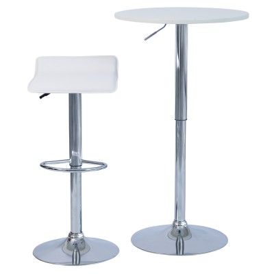 Scaun de bar, piele ecologică alb/crom LARIA 2 NEW