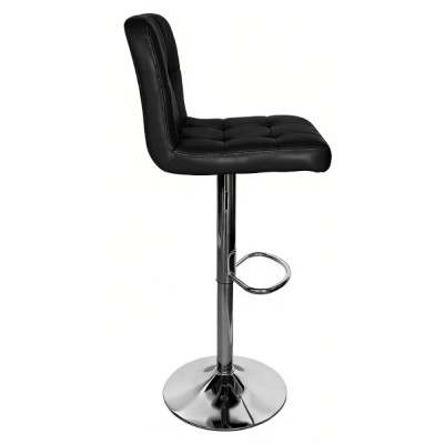 Scaun de bar, piele ecologică negru/crom, KANDY 2 NEW