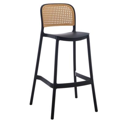 Scaun de bar, stivuibil, negru/bej, RAVID NEW TYP 3