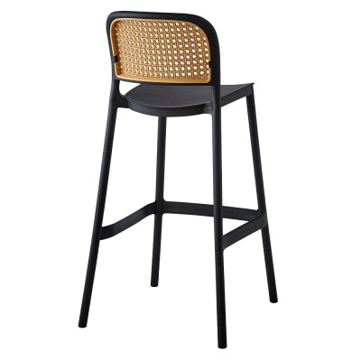 Scaun de bar, stivuibil, negru/bej, RAVID NEW TYP 3