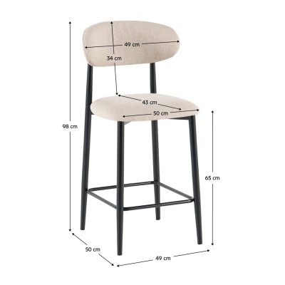 Scaun de bar, ţesătură bej/negru, ZAJDA TYP 2