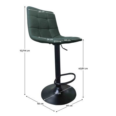 Scaun de bar, verde/negru, LAHELA NEW