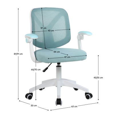 Scaun de birou, albastru/alb, SOLARI