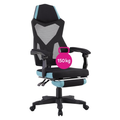 Scaun de birou / gaming, culoare neagră / neo mentă, JORIK NEW