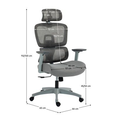 Scaun de birou, gri deschis/gri, Portanţă 150 kg, ERMEN NEW