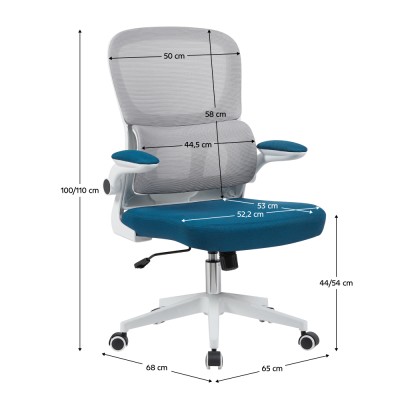 Scaun de birou, maro/petrol/alb, RAMIRO