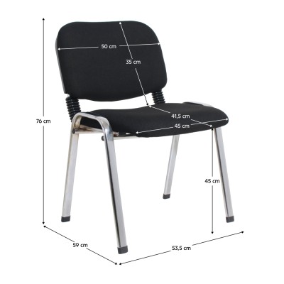 Scaun de birou, negru/crom, ISO CHROM