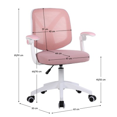 Scaun de birou, roz/alb, SOLARI