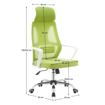 Scaun de birou, verde/alb/crom, TAXIS 2 NEW