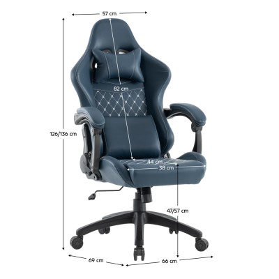 Scaun de birou/gaming, albastru, SAMIE