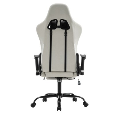 Scaun de birou/gaming, alb/negru, PAPIBAS