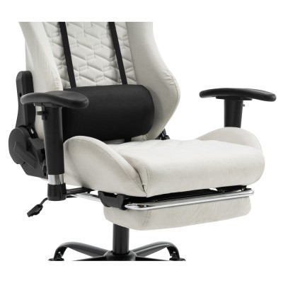 Scaun de birou/gaming, alb/negru, PAPIBAS