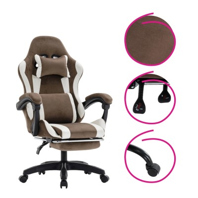 Scaun de birou/gaming, maro/alb, HOSPO