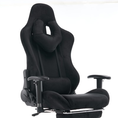 Scaun de birou/gaming, negru, ţesătură Velvet, SALOP