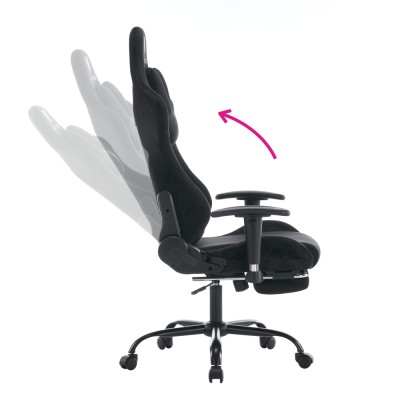 Scaun de birou/gaming, negru, ţesătură Velvet, SALOP