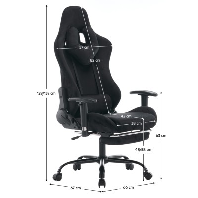 Scaun de birou/gaming, negru, ţesătură Velvet, SALOP