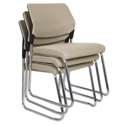 Scaun de conferinţă, maro deschis/crom, KLEDI