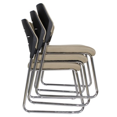 Scaun de conferinţă, maro deschis/crom, KLEDI