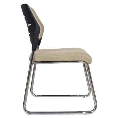 Scaun de conferinţă, maro deschis/crom, KLEDI