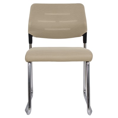 Scaun de conferinţă, maro deschis/crom, KLEDI