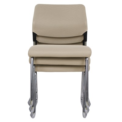 Scaun de conferinţă, maro deschis/crom, KLEDI