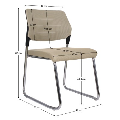 Scaun de conferinţă, maro deschis/crom, KLEDI