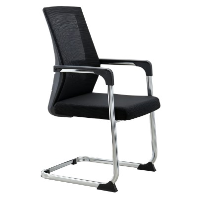 Scaun de conferinţă, negru/crom, SALMAN