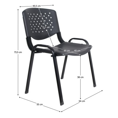 Scaun de conferinţe, stivuibil, negru, EFISIO