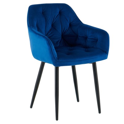 Scaun de design, ţesătură Velvet albastru, FEDRIS 2 NEW
