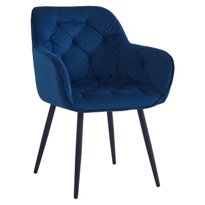 Scaun de design, ţesătură Velvet albastru, FEDRIS NEW