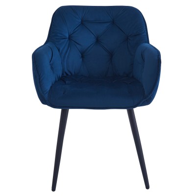 Scaun de design, ţesătură Velvet albastru, FEDRIS NEW