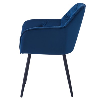 Scaun de design, ţesătură Velvet albastru, FEDRIS NEW