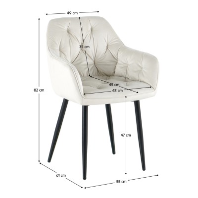 Scaun de design, ţesătură Velvet bej, FEDRIS 2 NEW